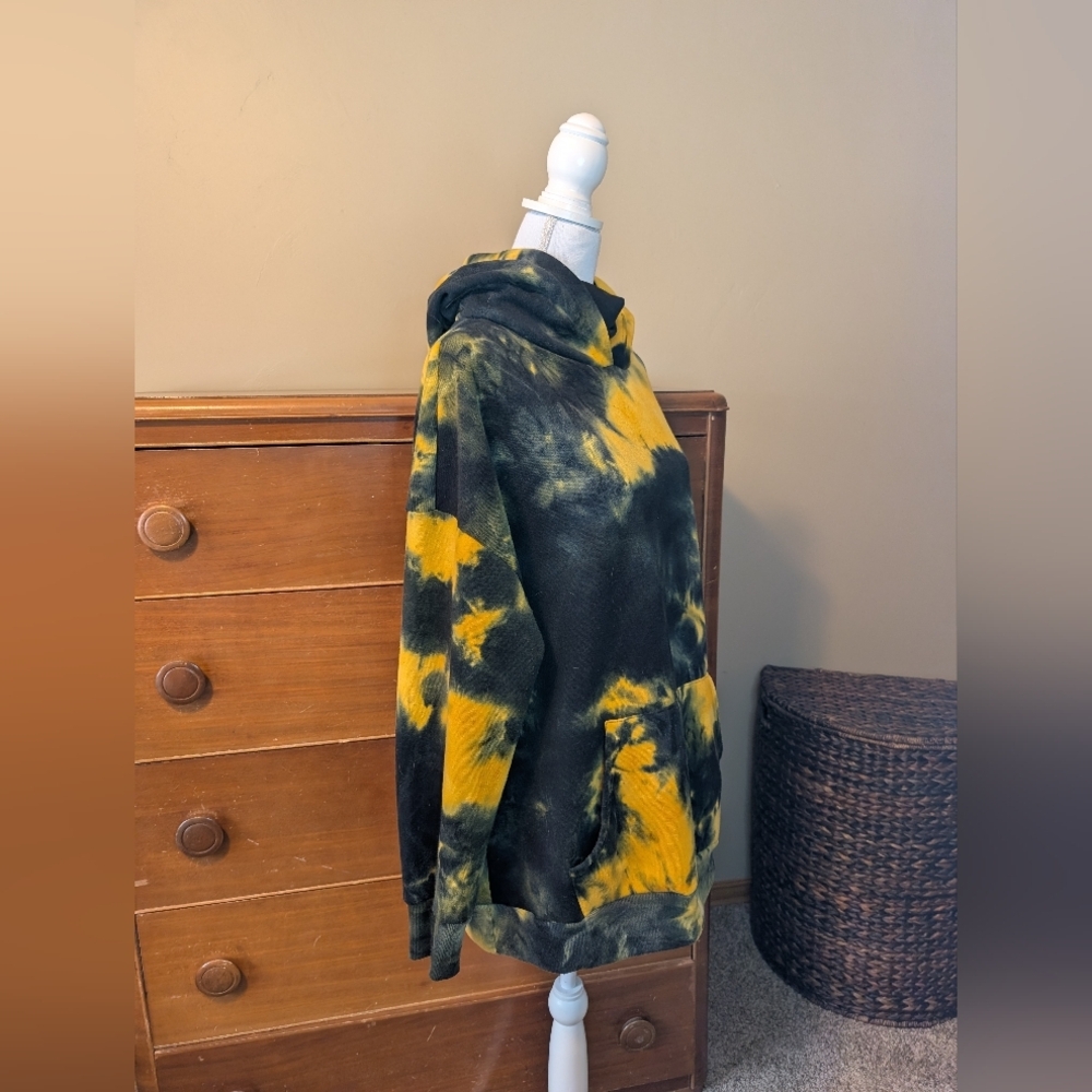 GREEN BAY PACKER Tie Dye Fire  Facemask Hoodie Sweatshirt SZ 1X - Picture 12 of 15